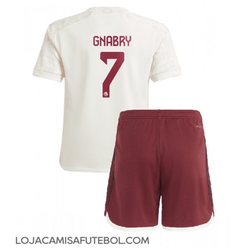 Camisa de Futebol Bayern Munich Serge Gnabry #7 Equipamento Alternativo Infantil 2023-24 Manga Curta (+ Calças curtas)